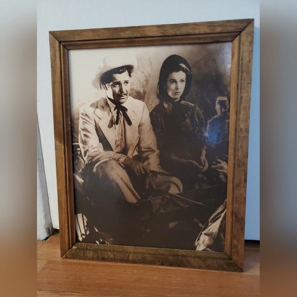 Gone With The Wind Vintage Framed Photo Print Clark Gable Vivian Leigh - Picture 2 of 4
